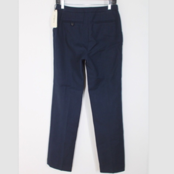 NWT BA&SH 1 US 6 Blue Cotton Stretch Straight Leg Winnie Trousers Pants - Picture 3 of 8